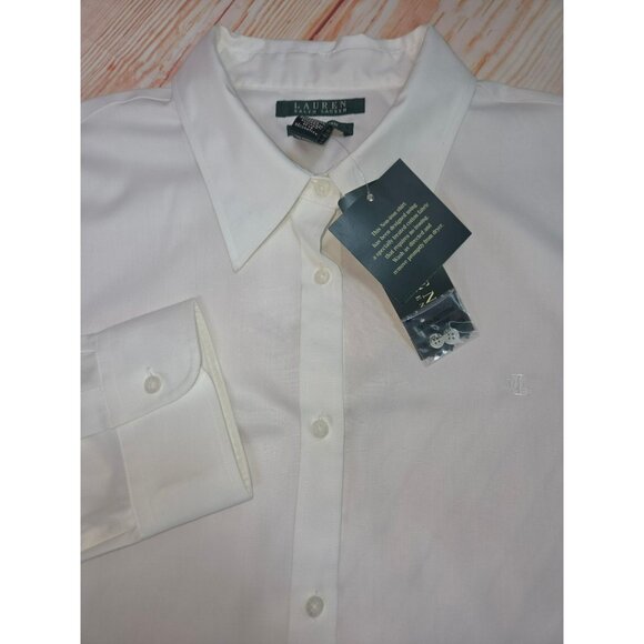 Lauren Ralph Lauren Womens Non-Iron White Shirt 2X - Picture 4 of 7
